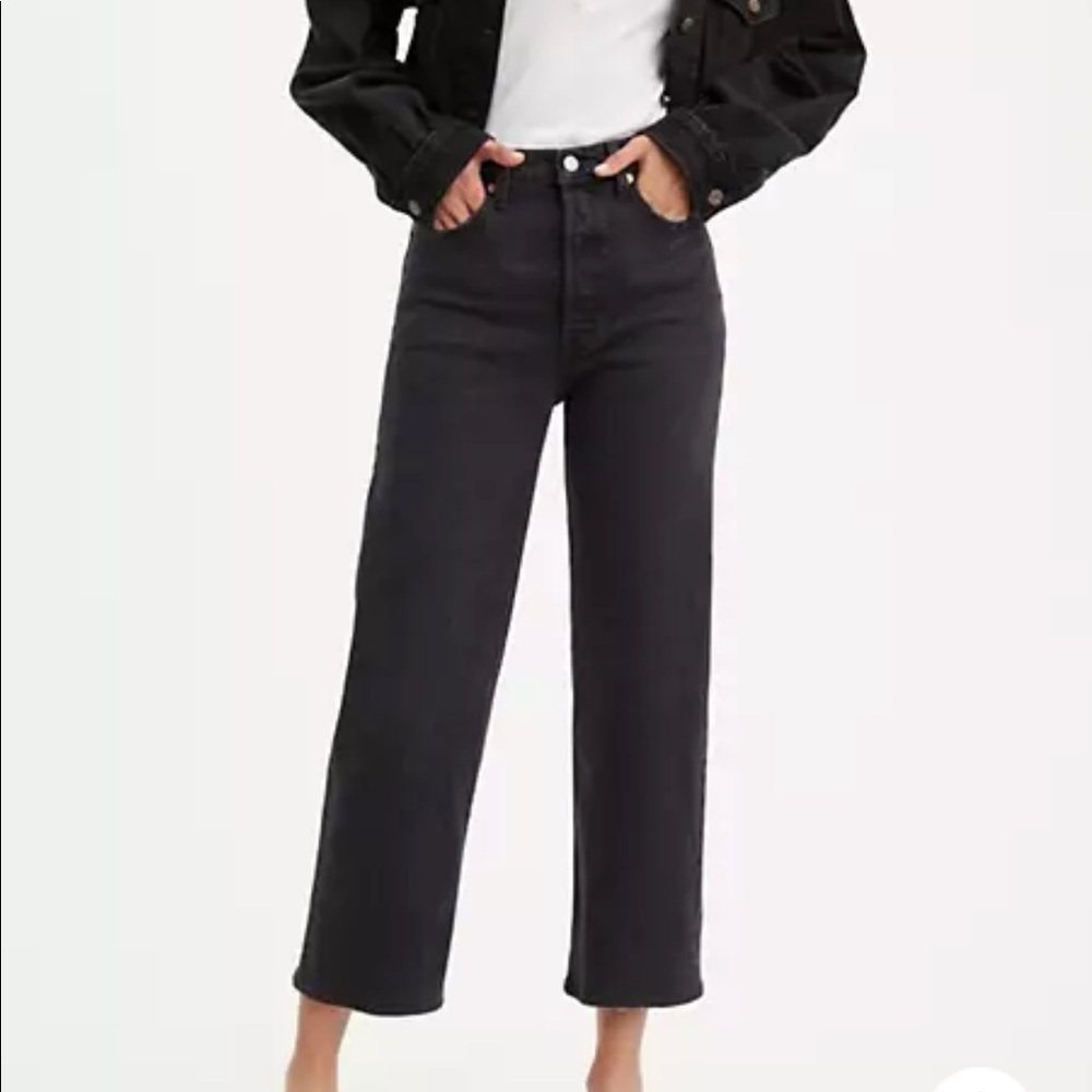 LEVIS - Ribcage Straight Black Jeans